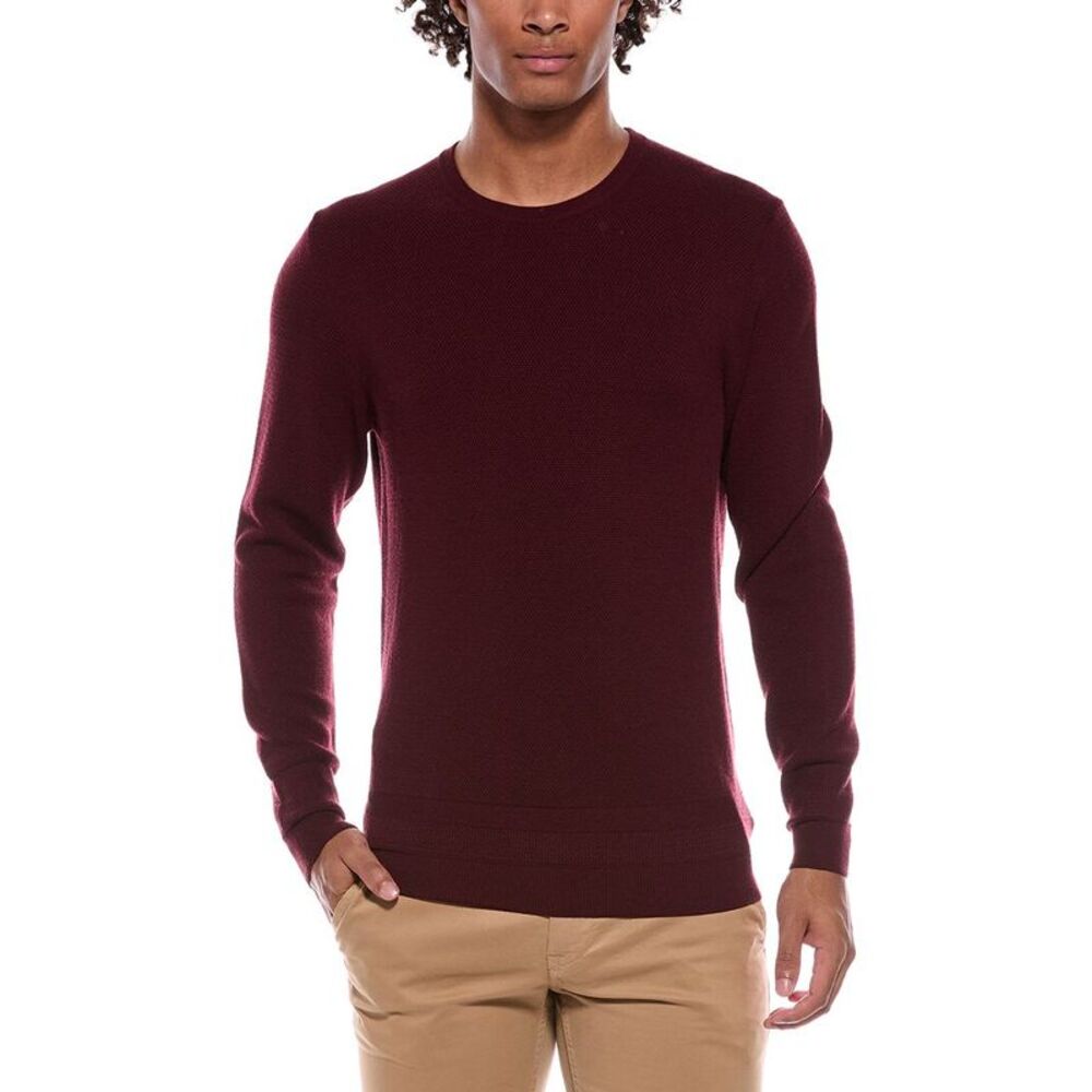 Slowear Mens  Wool Crewneck Sweater, Red